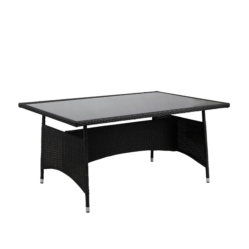 Stůl VIKING/LANZAROTE 150x90 cm, černý ratan