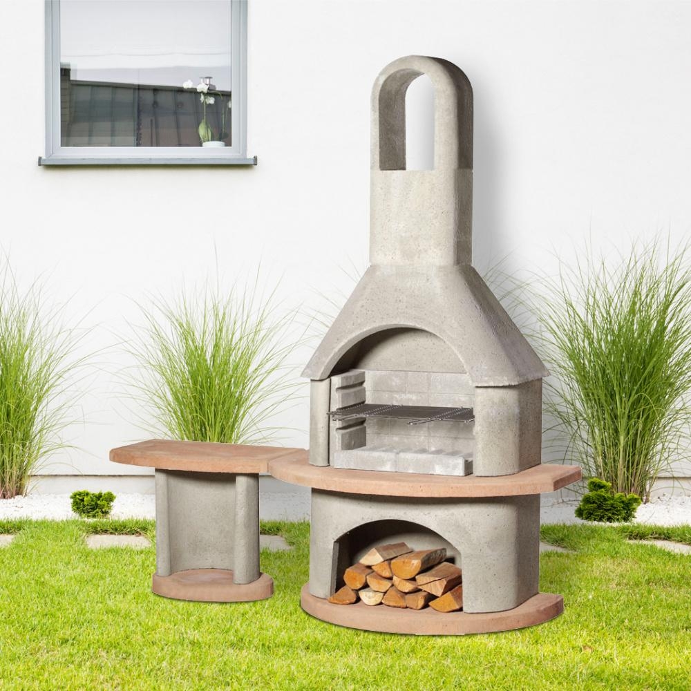 Zahradní betonový krb + gril Buschbeck CARMEN se stolkem