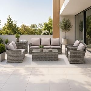 Velký zahradní sofa set s boxem na polstry  AUCKLAND šedá