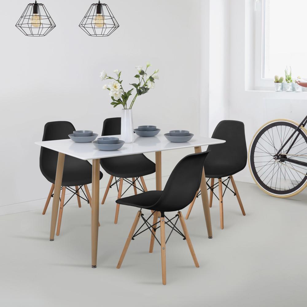 Set jídelního nábytku stůl KARUP + 4ks židle ANDERSON černá