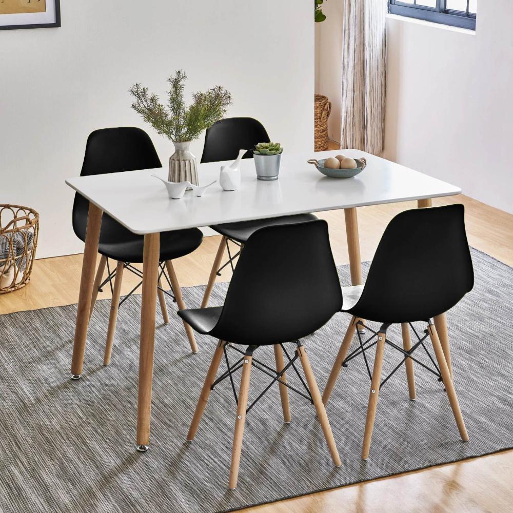 Set jídelního nábytku stůl KARUP + 4ks židle ANDERSON černá