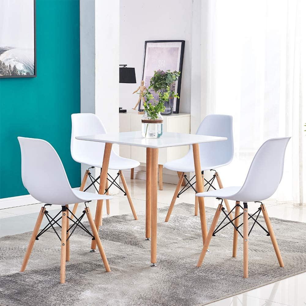 Set jídelního nábytku stůl KIRSA + 4ks židle ANDERSON bílá