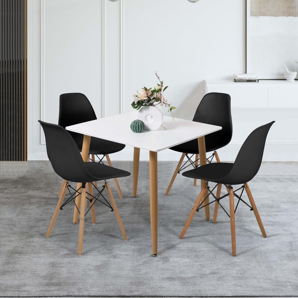 Set jídelního nábytku stůl KIRSA + 4ks židle ANDERSON černá