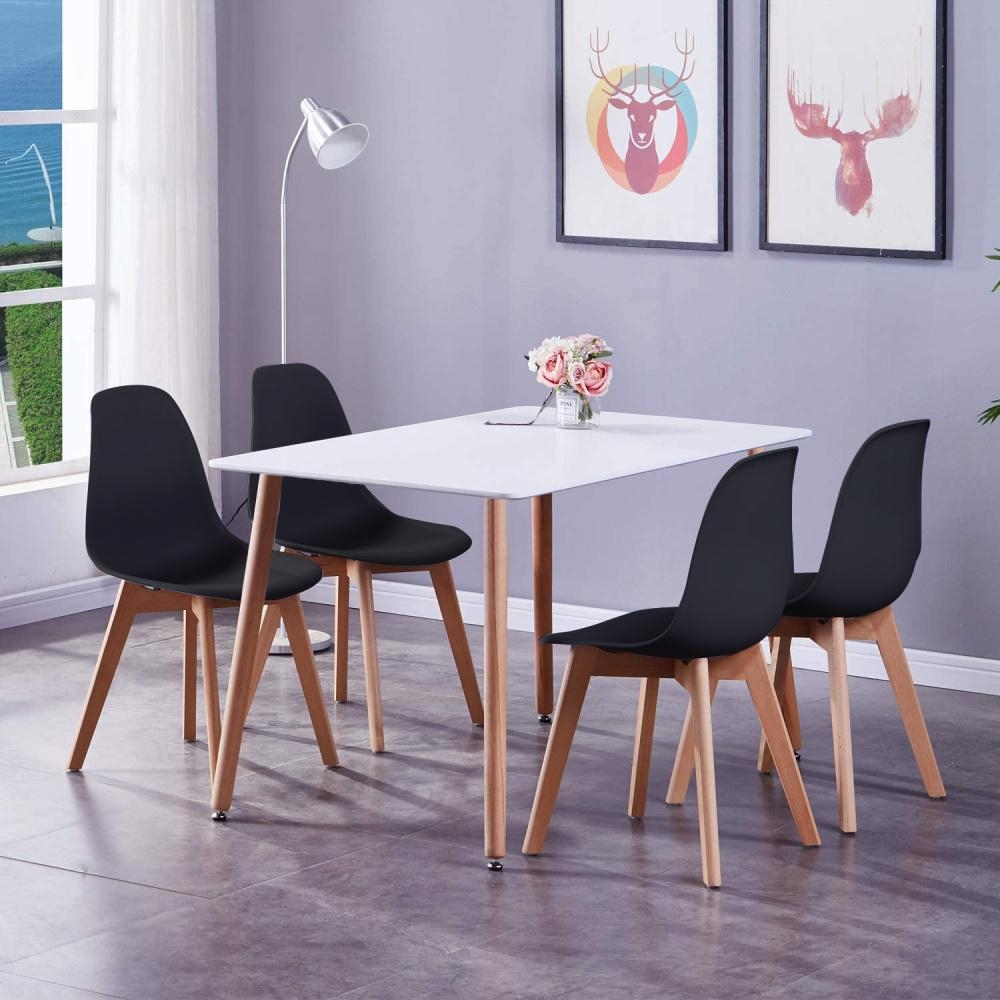 Set jídelního nábytku stůl KARUP + 4ks židle NORDICA černá