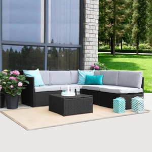 Velký ratanový set Avenberg VERONA - černý ratan