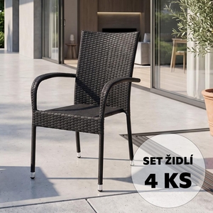Zahradní ratanové křeslo PARIS - set 4 ks