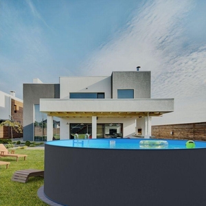 Bazén Planet Pool ocelový 4,5 x 1,2 m Antracit/Modrá + skimmer