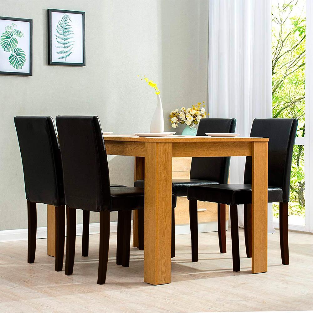 Set jídelního nábytku MELIA stůl + 4ks židle tmavé dřevo