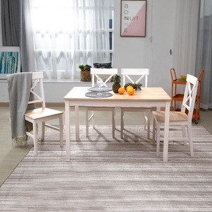 Jídelní set 4x židle + stůl Catini KAMPALI - Bílá