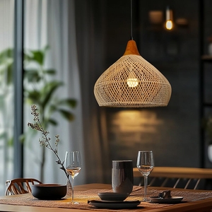 Ratanové závěsné svítidlo CATINI LF02-M přírodní