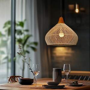 Ratanové závěsné svítidlo CATINI LF02-S přírodní