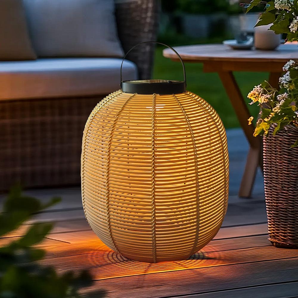 Solární ratanová lampa CATINI LF06 přírodní