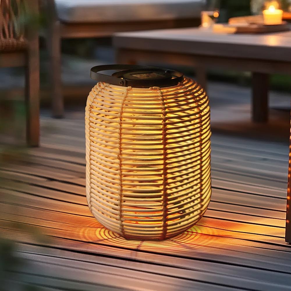 Solární ratanová lampa LF07 přírodní