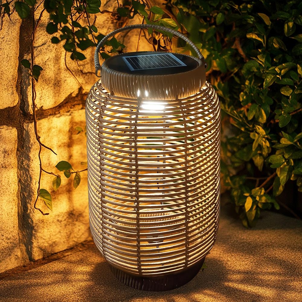 Solární ratanová lampa LF08-M hnědá