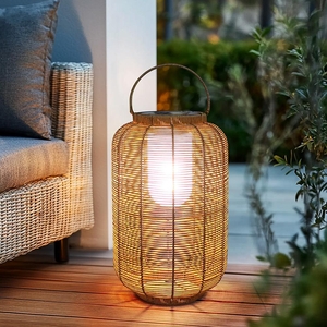 Solární ratanová lampa CATINI LF08-L hnědá