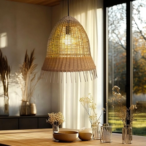 Ratanové závěsné svítidlo CATINI LF12 přírodní