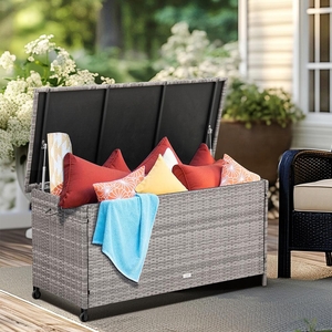 Úložný ratanový box ELEGANZA šedý