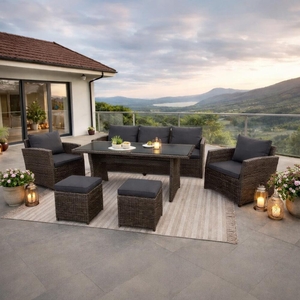 Velká rodinná zahradní souprava Avenberg AMICO natur/antracit