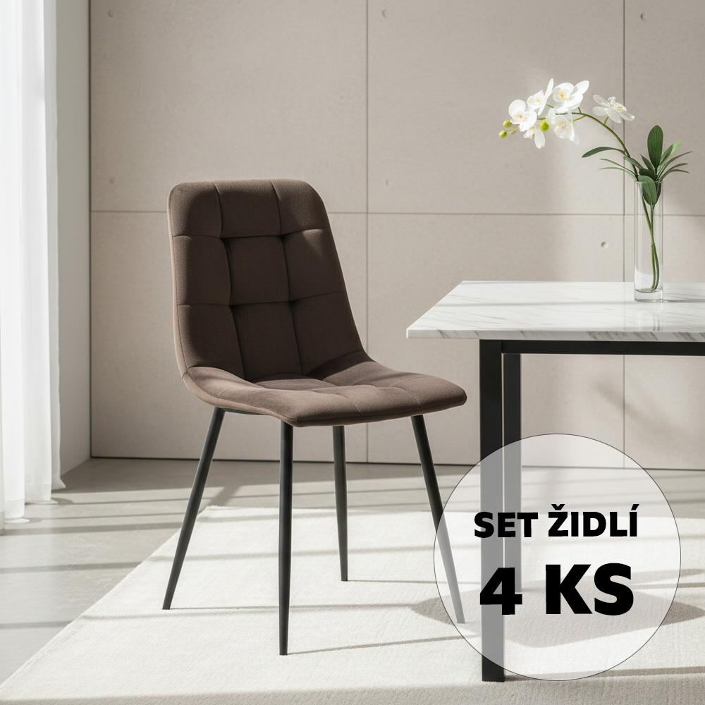 Set - 4 ks Jídelní židle AVENBERG ARDEN hnědá