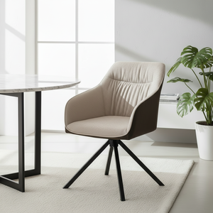 Set - 2 ks Jídelní židle AVENBERG LARO – otočná, béžovo-hnědá