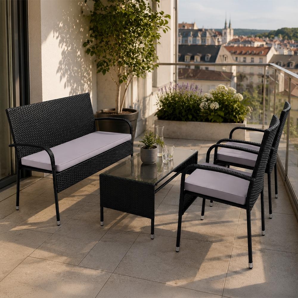 Set zahradního nábytku 4-dílný Avenberg PARIS černá