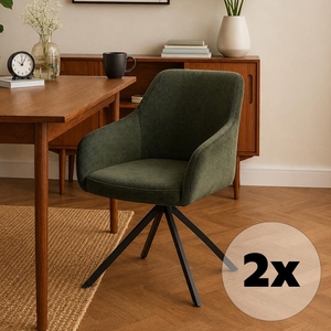 Set - 2 ks Jídelní židle AVENBERG LARO – otočná, zelená