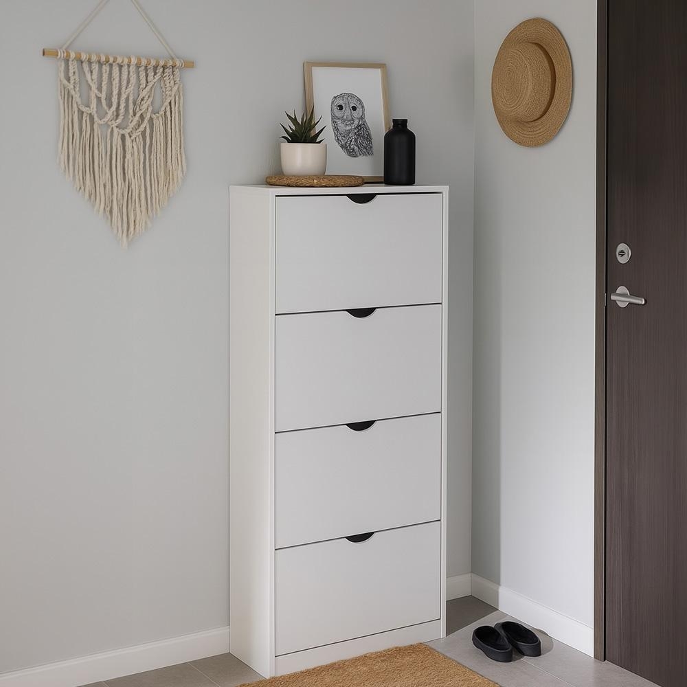 Botník AVENBERG SLIM FLIP 4 bílý