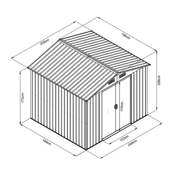 Zahradní domek na nářadí AVENBERG 2.0 x 2.6 m HNĚDÁ SD-X68E-H170