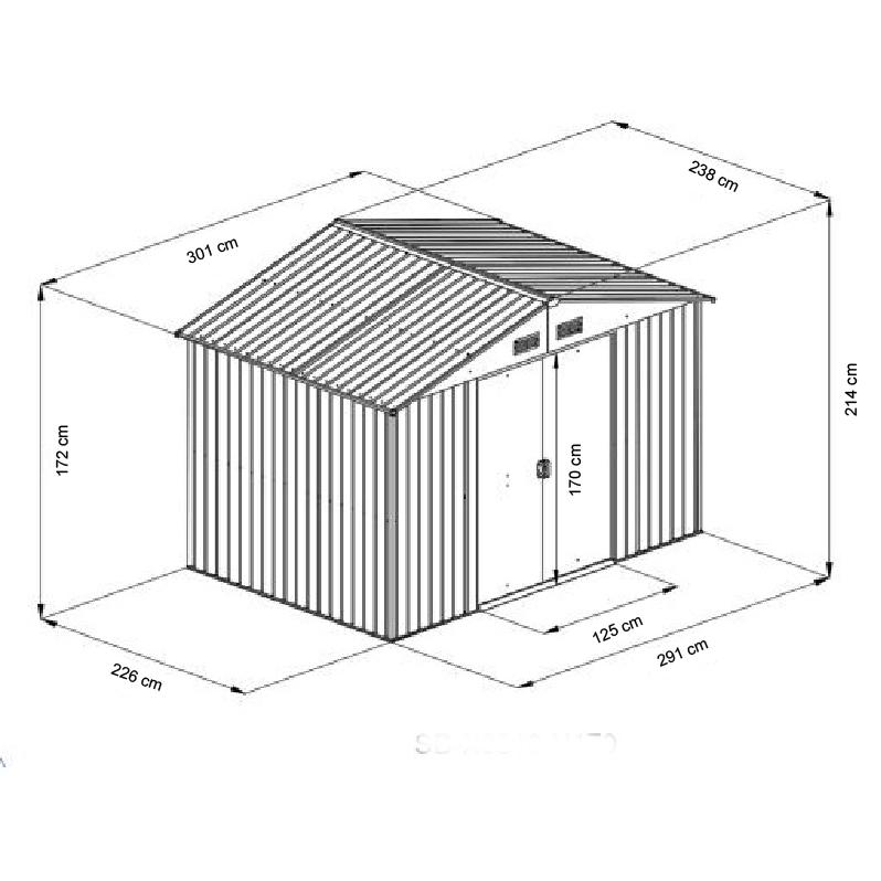Zahradní domek na nářadí Avenberg 3.0 x 2.4 m HNĚDÁ SD-X0810-H170
