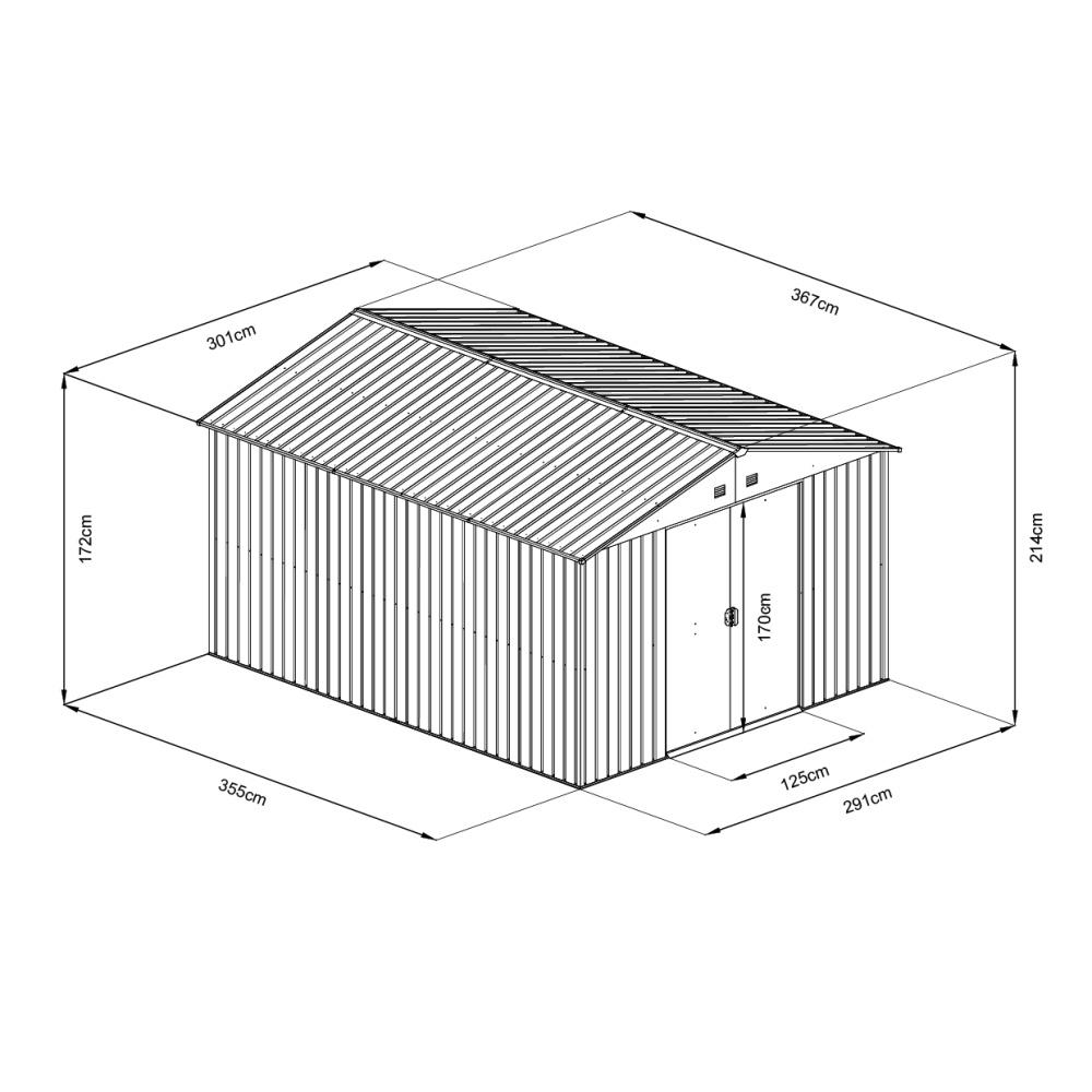 Zahradní domek na nářadí AVENBERG 3.7x3 m HNĚDÁ SD-X1210-H170