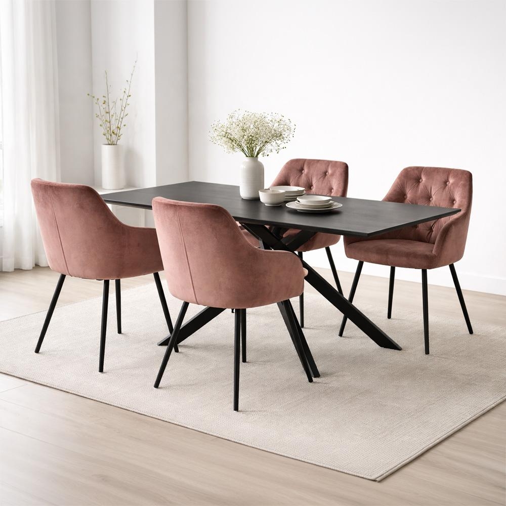 Jídelní set  4x židle + stůl 180 cm AVENBERG OPAL