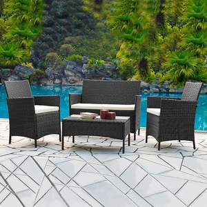 Set zahrad.nábytku 7-dílný ratanový AVENBERG GRANDE černá II. jakost