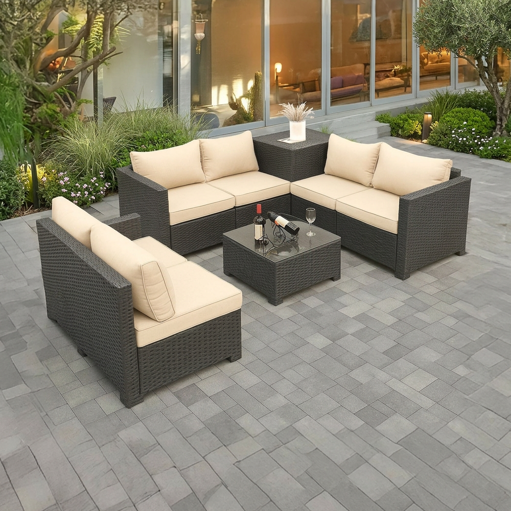 Velký zahradní sofa set s boxem na polstry Avenberg ENCANTA II. jakost