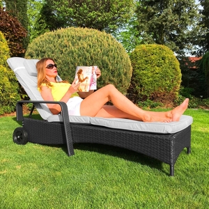 Zahradní relaxační lehátko Avenberg HAVANA - Černá II. jakost