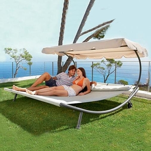Relaxační lehátko pro 2 osoby Craftfield BAHAMA - BÉŽOVÁ II. jakost