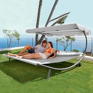 Relaxační lehátko pro 2 osoby Craftfield BAHAMA - ŠEDÁ II. jakost