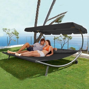 Relaxační lehátko pro 2 osoby Craftfield BAHAMA - ČERNÁ II. jakost