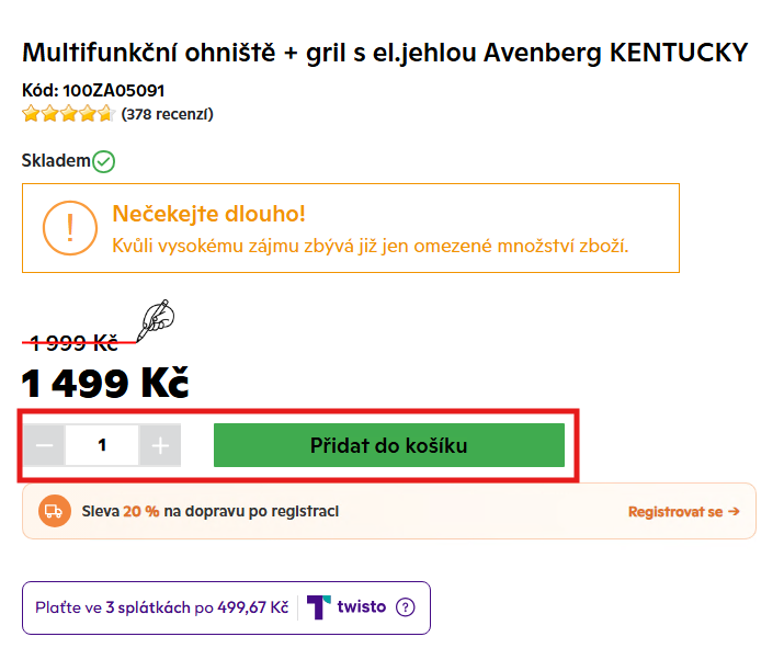 Přidání do košíku